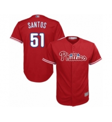 Philadelphia Phillies Enyel De Los Santos Replica Red Alternate Home Cool Base Baseball Player Jersey