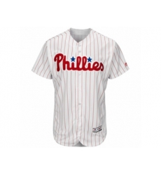 Philadelphia Phillies Home Blank White Scarlet Flex Base Authentic Collection Team Jersey
