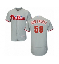 Philadelphia Phillies Seranthony Dominguez Grey Road Flex Base Authentic Collection Baseball Player Jersey