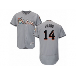 Miami Marlins #14 Martin Prado Grey Flexbase Authentic Collection MLB Jersey