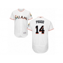 Miami Marlins #14 Martin Prado White Flexbase Authentic Collection MLB Jersey