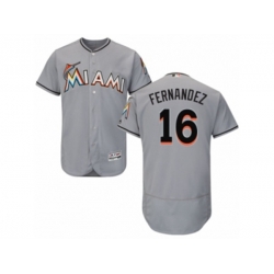 Miami Marlins #16 Jose Fernandez Grey Flexbase Authentic Collection MLB Jersey