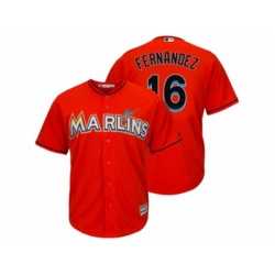 Miami Marlins #16 Jose Fernandez Majestic Orange Cool Base Player Jersey