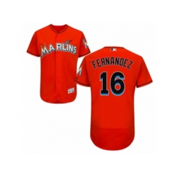 Miami Marlins #16 Jose Fernandez Orange Flexbase Authentic Collection MLB Jersey