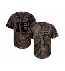 Miami Marlins #18 Neil Walker Authentic Camo Realtree Collection Flex Base Baseball Jersey