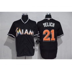 Miami Marlins #21 Christian Yelich Majestic Black Cool Base Player Jersey