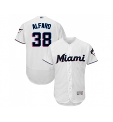 Miami Marlins #38 Jorge Alfaro White Home Flex Base Authentic Collection Baseball Jersey