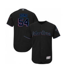 Miami Marlins #54 Sergio Romo Black Alternate Flex Base Authentic Collection Baseball Jersey