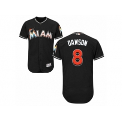 Miami Marlins #8 Andre Dawson Black Flexbase Authentic Collection MLB Jersey