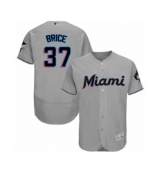 Miami Marlins Austin Brice Grey Road Flex Base Authentic Collection Baseball Player Jersey