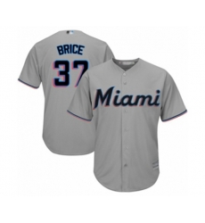 Miami Marlins Austin Brice Replica Grey Road Cool Base Baseball Player Jersey