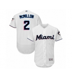 Miami Marlins Billy McMillon White Home Flex Base Authentic Collection Baseball Player Jersey