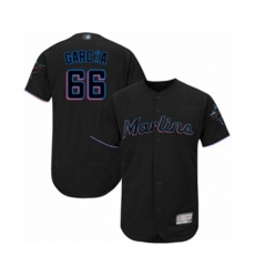 Miami Marlins Jarlin Garcia Black Alternate Flex Base Authentic Collection Baseball Player Jersey