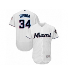 Miami Marlins Magneuris Sierra White Home Flex Base Authentic Collection Baseball Player Jersey