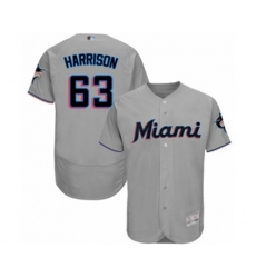 Miami Marlins Monte Harrison Grey Road Flex Base Authentic Collection Baseball Player Jersey