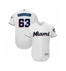 Miami Marlins Monte Harrison White Home Flex Base Authentic Collection Baseball Player Jersey