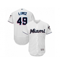 Miami Marlins Pablo Lopez White Home Flex Base Authentic Collection Baseball Player Jersey