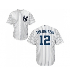 New York Yankees #12 Troy Tulowitzki Replica White Home Baseball Jersey