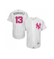 New York Yankees #13 Alex Rodriguez Authentic White Fashion Flex Base MLB Jersey