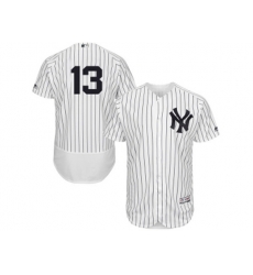 New York Yankees #13 Alex Rodriguez White Navy Flexbase Authentic Collection MLB Jersey