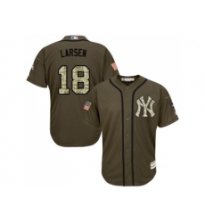 New York Yankees #18 Don Larsen Green Salute to Service Stitched Baseball Jersey