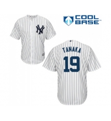 New York Yankees #19 Masahiro Tanaka Replica White Home Baseball Jersey