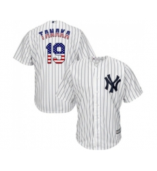 New York Yankees #19 Masahiro Tanaka Replica White USA Flag Fashion Baseball Jersey