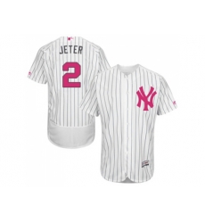 New York Yankees #2 Derek Jeter Authentic White Fashion Flex Base MLB Jersey