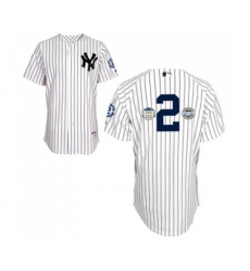 New York Yankees #2 Derek Jeter Authentic White w Commemorative Final Season & Inaugural Season & Retirement Patch Baseball Jersey