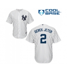 New York Yankees #2 Derek Jeter Replica White Home Baseball Jersey