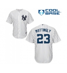 New York Yankees #23 Don Mattingly Replica White Home Baseball Jersey
