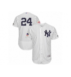 New York Yankees #24 Gary Sanchez White Stars & Stripes Authentic Collection Flex Base MLB Jersey