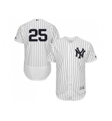 New York Yankees #25 Gleyber Torres White Strip Flexbase Authentic Collection Stitched MLB Jersey