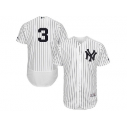 New York Yankees #3 Babe Ruth White Navy Flexbase Authentic Collection MLB Jersey