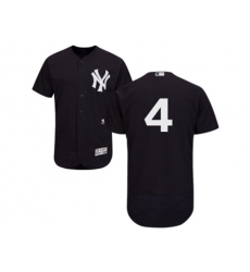 New York Yankees #4 Lou Gehrig Navy Flexbase Authentic Collection MLB Jersey
