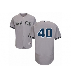 New York Yankees #40 Luis Severino Grey Flexbase Authentic Collection MLB Jersey