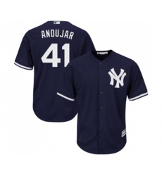 New York Yankees #41 Miguel Andujar Replica Navy Blue Alternate Baseball Jersey