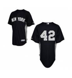 New York Yankees #42 Mariano Rivera Authentic Black 2011 Road Cool Base BP Baseball Jersey
