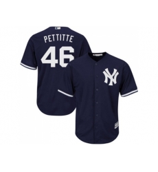 New York Yankees #46 Andy Pettitte Replica Navy Blue Alternate MLB Jersey