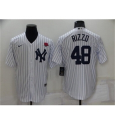 New York Yankees #48 Anthony Rizzo White Cool Base Stitched Rose Baseball Jersey