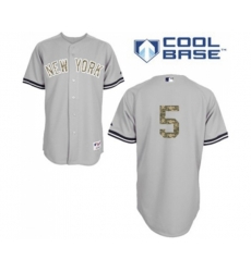 New York Yankees #5 Joe DiMaggio Authentic Grey USMC Cool Base Baseball Jersey