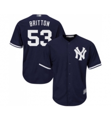 New York Yankees #53 Zach Britton Replica Navy Blue Alternate Baseball Jersey