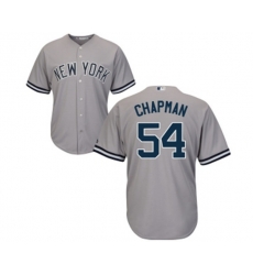 New York Yankees #54 Aroldis Chapman Replica Grey Road MLB Jersey