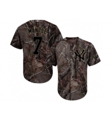 New York Yankees #7 Mickey Mantle Camo Realtree Collection Cool Base Stitched MLB Jersey