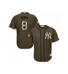 New York Yankees #8 Yogi Berra Green Salute to Service Stitched Baseball Jersey