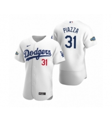 Los Angeles Dodgers Mike Piazza 2020 Home Patch White Authentic Jersey