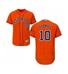 Houston Astros #10 Yuli Gurriel Orange Flexbase Authentic Collection Baseball Jersey