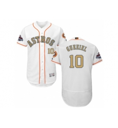 Houston Astros #10 Yuli Gurriel White FlexBase Authentic 2018 Gold Program Stitched Baseball Jersey