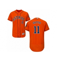 Houston Astros #11 Evan Gattis Orange Flexbase Authentic Collection MLB Jersey