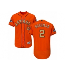 Houston Astros #2 Alex Bregman Orange FlexBase Authentic 2018 Gold Program Stitched Baseball Jersey